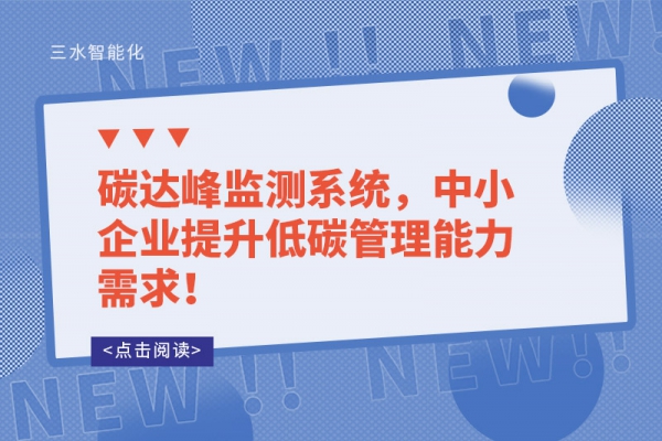 碳達峰監(jiān)測系統(tǒng)，中小企業(yè)提升低碳管理能力需求！